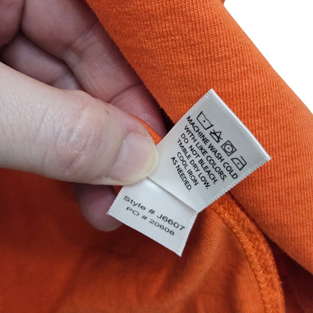 The J. Peterman Company Mens Orange Crew Neck Pocket T Shirt Size L Basic Casual - Picture 4 of 9